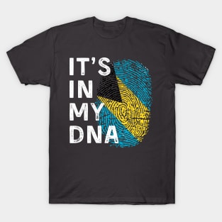 It's In My DNA Bahamas  Family Trip  Bahamian Fingerprint Flag T-Shirt